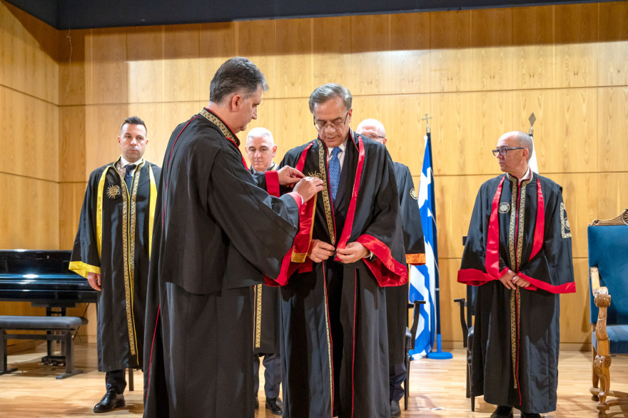 O Γκίκας Χαρδούβελης αναγορεύθηκε επίτιμος διδάκτορας του Πανεπιστημίου Μακεδονίας 
