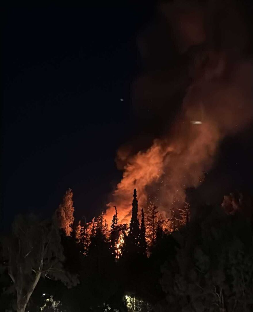 Φωτιά στη Δάφνη, στο άλσος κοντά στον σταθμό του μετρό Άγιος Ιωάννης
