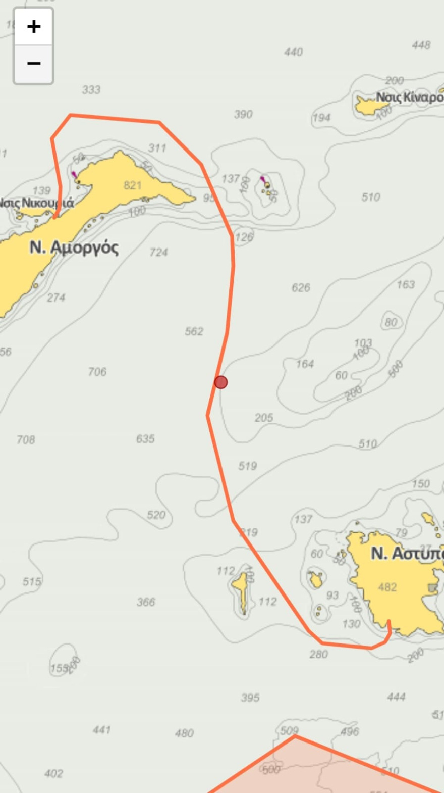 Παρενόχληση μέσω ασυρμάτου από τουρκικό πολεμικό πλοίο σε σκάφος που πόντιζε καλώδια σε διεθνή ύδατα, νοτιοανατολικά της Αμοργού