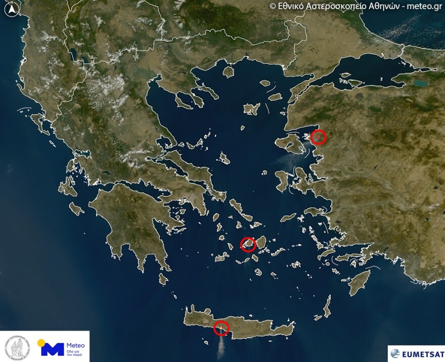 Δορυφορικές εικόνες από τους καπνούς της φωτιάς στην Κρήτη: Έχουν διανύσει περίπου 100 χιλιόμετρα