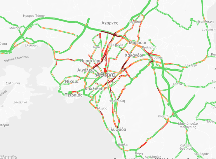 Κίνηση τώρα: Χωρίς φανάρια κεντρικοί δρόμοι, μποτιλιαρισμένος ο Κηφισός