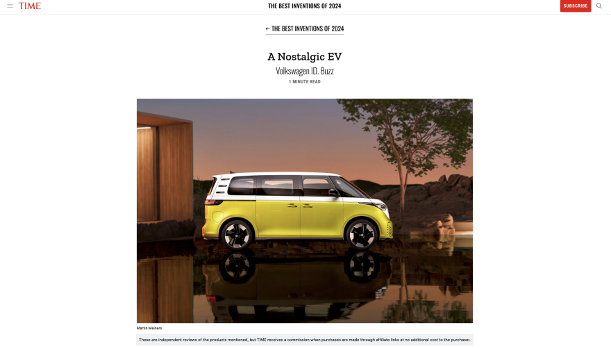Στη λίστα «Best Inventions 2024» του TIME το ID. Buzz της Volkswagen