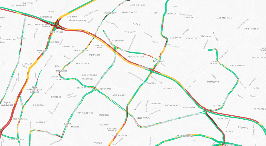 Κίνηση τώρα: Καθυστερήσεις στο ρεύμα προς Ελευσίνα άνω των 45΄ από Ανθούσα έως κόμβο Μεταμόρφωσης στην Αττική Οδό