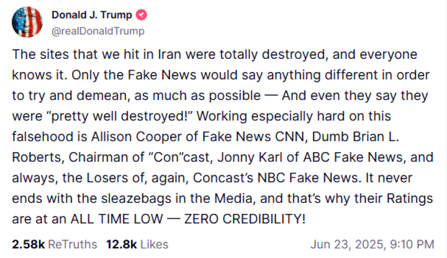 «Καταστρέψαμε ολοσχερώς τους στόχους στο Ιράν, όλοι το ξέρουν» λέει ο Τραμπ - Επιτίθεται σε CNN, NBC, ABC για fake news