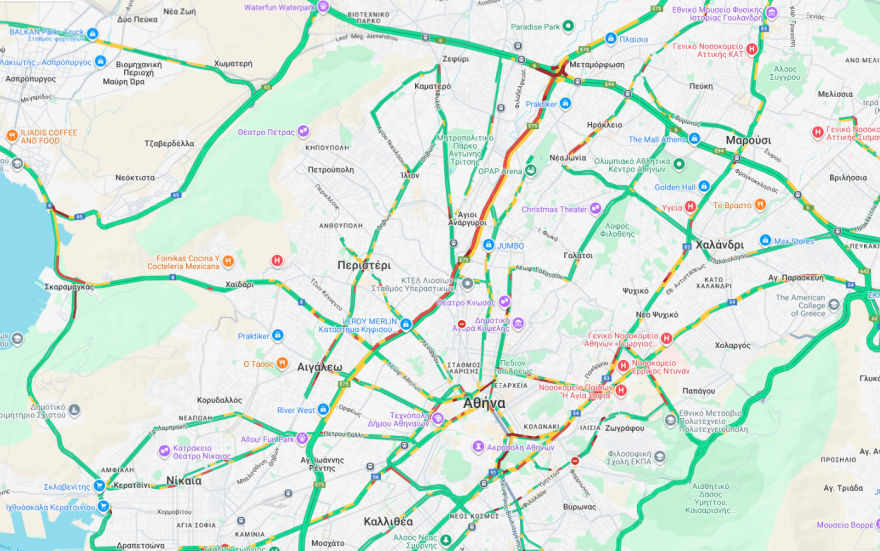 Κίνηση στους δρόμους τώρα live: Μεγάλο μποτιλιάρισμα στον Κηφισό λόγω τροχαίου στο ύψος της Ιεράς Οδού - Ένας τραυματίας 