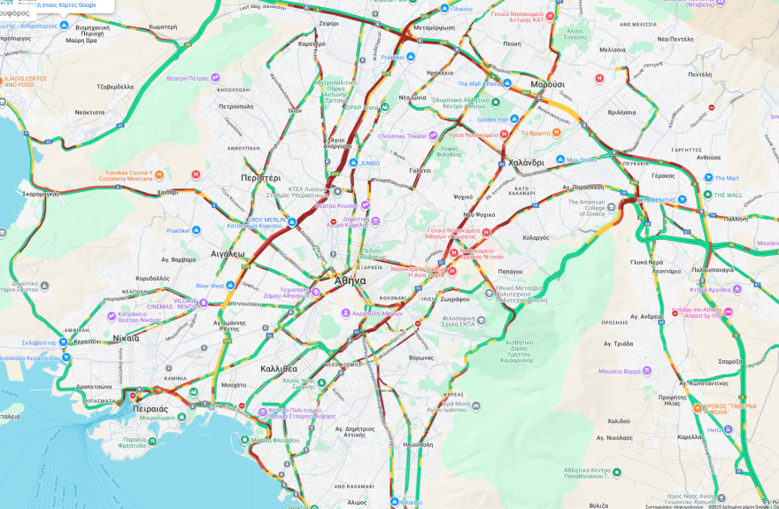 Κίνηση στους δρόμους τώρα live: Μποτιλιάρισμα 14 χλμ. στον Κηφισό, ως 30΄οι καθυστερήσεις στην Αττική Οδό
