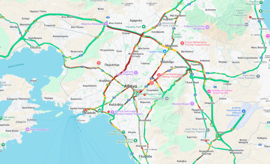 Κίνηση στους δρόμους τώρα live: Μποτιλιάρισμα στον Κηφισό έφερε η βροχή, 30λεπτες καθυστερήσεις και στην Αττική Οδό
