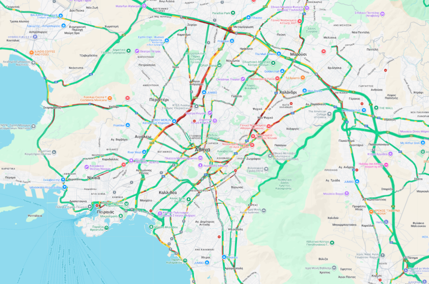 Κίνηση στους δρόμους τώρα live 23/10: Μποτιλιάρισμα σε Κηφισό, Κηφισίας,Σκαραμαγκά - Καθυστερήσεις και στην Αττική Οδό
