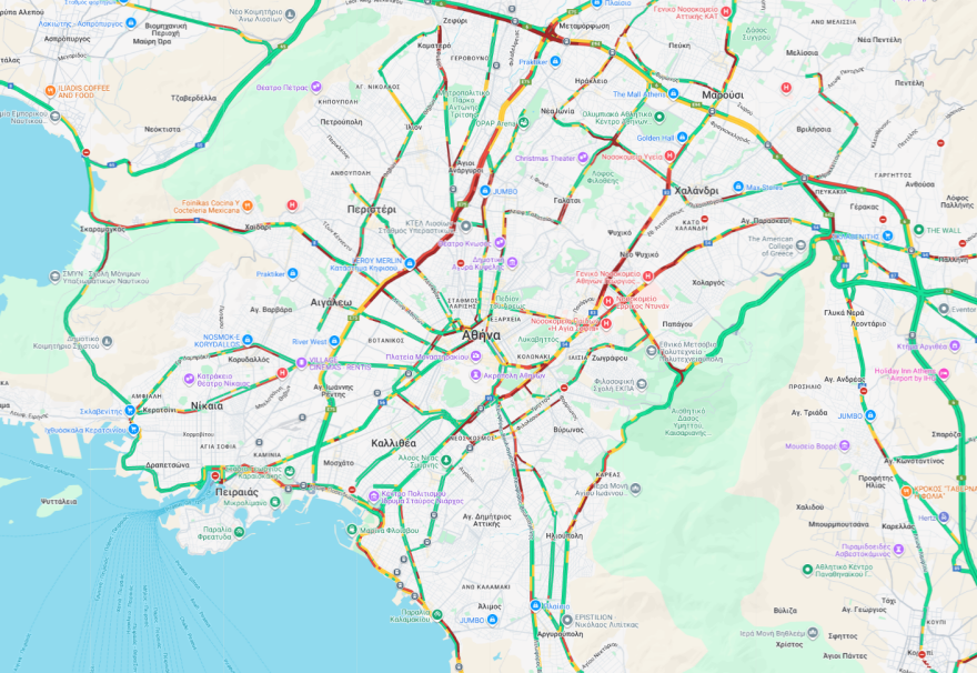 Καθυστερήσεις τώρα στον Κηφισό – Δείτε σε ποιους δρόμους της Αττικής υπάρχουν προβλήματα