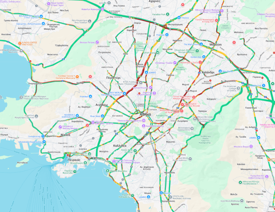 Κίνηση στους δρόμους τώρα live: Μποτιλιάρισμα στην Αθηνών – Κορίνθου λόγω τροχαίου