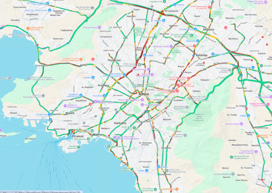 Κίνηση τώρα στους δρόμους 12/11: Μποτιλιάρισμα σε Κηφισό, Λ. Αθηνών και Αττική Οδό - Καθυστερήσεις άνω των 20 λεπτών