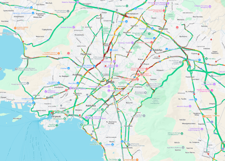 Η κίνηση τώρα στους δρόμους live: Πρωινό μποτιλιάρισμα στην Αττική (19/11) - Καθυστερήσεις σε Κηφισό, Αττική Οδό και Σκαραμαγκά