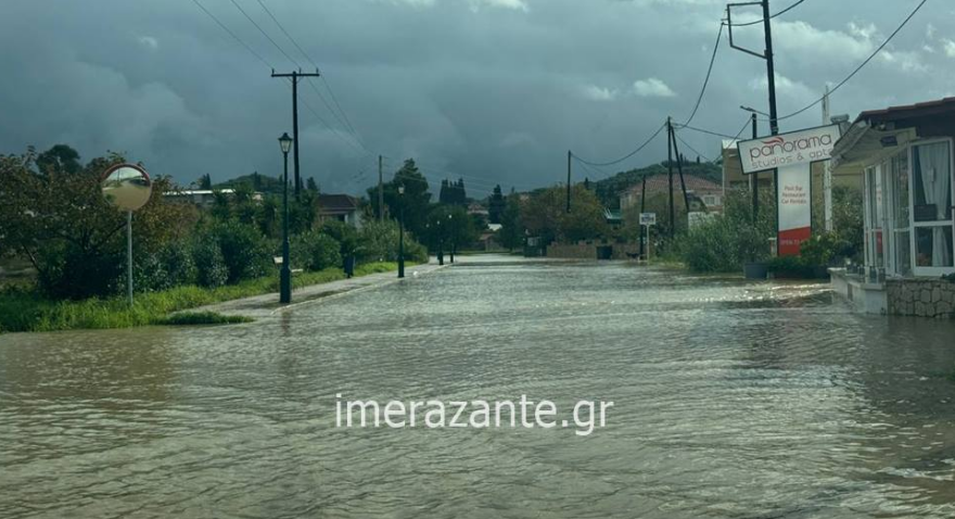 Δυνατές βροχές και κατολισθήσεις στη Λακωνία, πλημμύρες στη Ζάκυνθο, μηνύματα 112 για Μάνη, Πιερία και Ευρώτα - Live η πορεία της κακοκαιρίας Byron