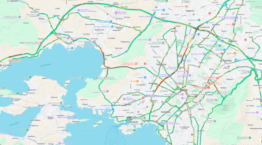 Live η κίνηση: Μποτιλιάρισμα χιλιομέτρων στο ανοδικό ρεύμα του Κηφισού, πού υπάρχουν κλειστοί δρόμοι και καθυστερήσεις