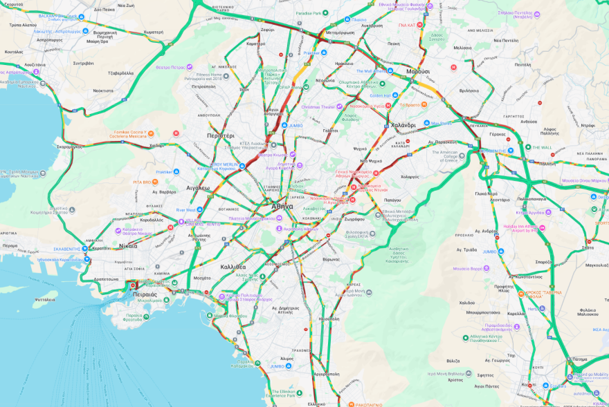 Μεγάλες καθυστερήσεις σε Κηφισό, Κηφισίας και Λεωφόρο Αθηνών, πού εντοπίζονται προβλήματα
