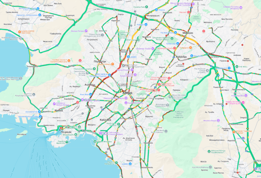 Προβλήματα στην Αττική από την ισχυρή καταιγίδα...