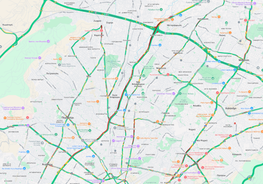 Live η κίνηση στους δρόμους: Χάος στον Κηφισό με ουρά 14 χιλιομέτρων στο ρεύμα καθόδου έπειτα από σύγκρουση φορτηγών,  πού έχει κίνηση τώρα 