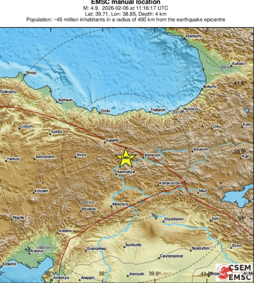 Σεισμός τώρα 4,9 Ρίχτερ στην ανατολική Τουρκία

