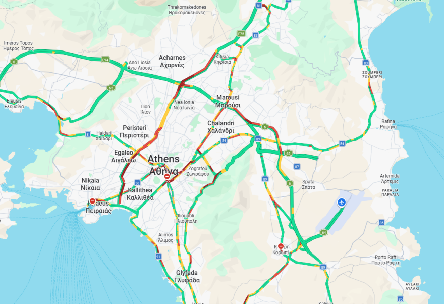 Στο «κόκκινο» Κηφισός και κέντρο της Αθήνας: Ποιοι δρόμοι είναι κλειστοί λόγω του αγροτικού συλλαλητηρίου