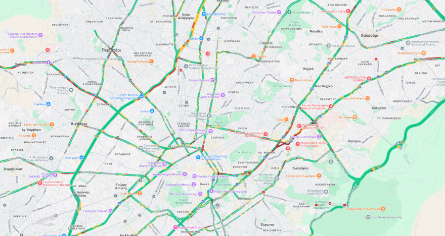 Live η κίνηση τώρα: Μποτιλιαρισμένοι δρόμοι με την απεργία ταξί, ταλαιπωρία σε Κηφισό και κέντρο  