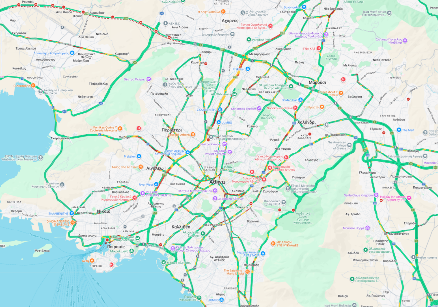 Μηχανοκίνητη πορεία οδηγών ταξί προς το «Ελευθέριος Βενιζέλος», δείτε πού υπάρχουν καθυστερήσεις