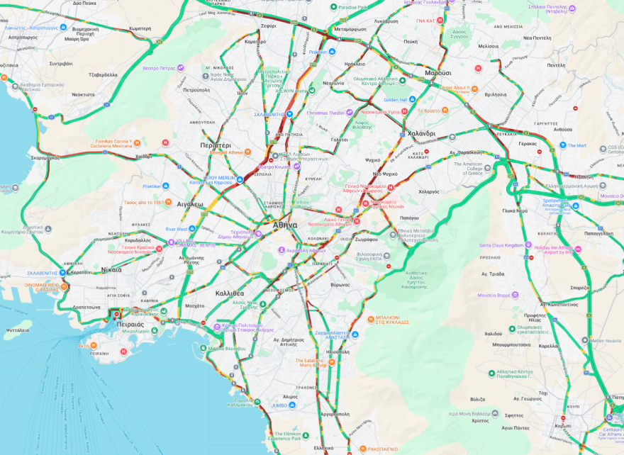 Live η κίνηση τώρα στους δρόμους:  Ταλαιπωρία σε Κηφισίας, Κηφισό και Κέντρο - 20λεπτες καθυστερήσεις στην Αττική Οδό