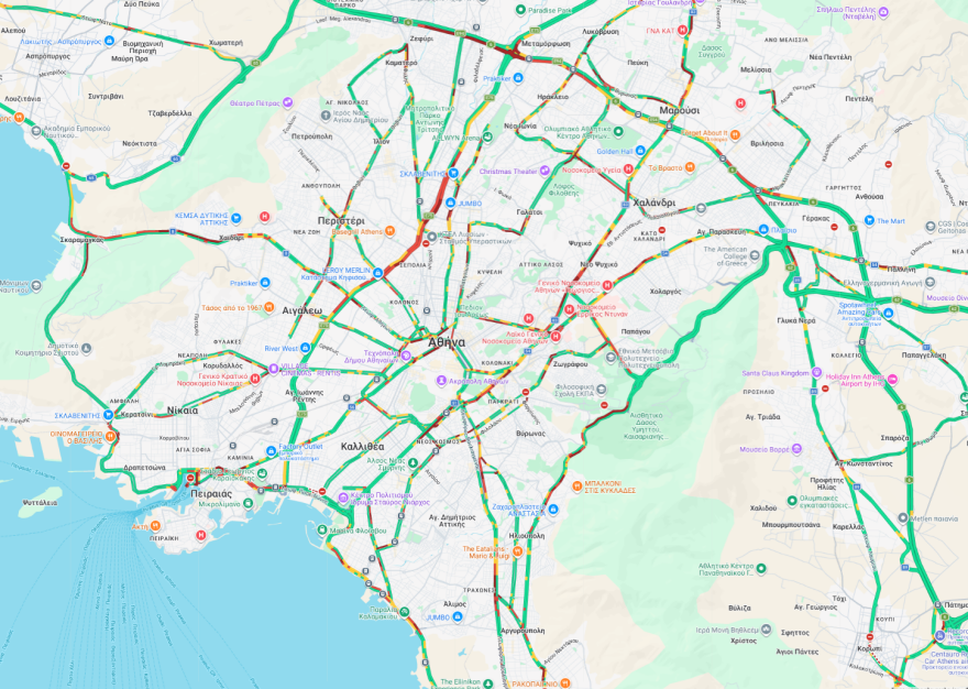 Αυξημένη η κίνηση στον Κηφισό και στους δρόμους του κέντρου - Καθυστερήσεις και στην Αττική Οδό
