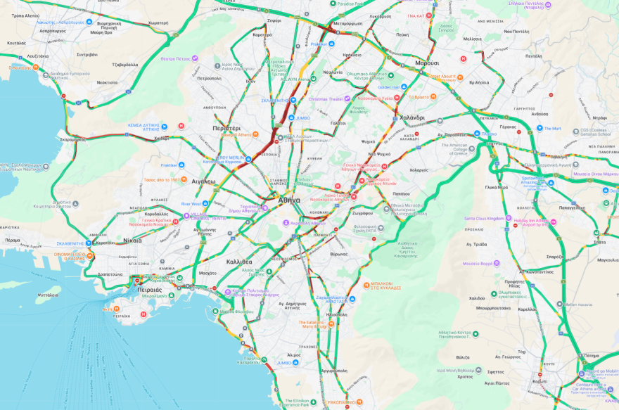 Live η κίνηση τώρα στους δρόμους: Ουρές χιλιομέτρων στον Κηφισό, καθυστερήσεις σε λεωφόρο Αθηνών, Κηφισίας και Αττική Οδό