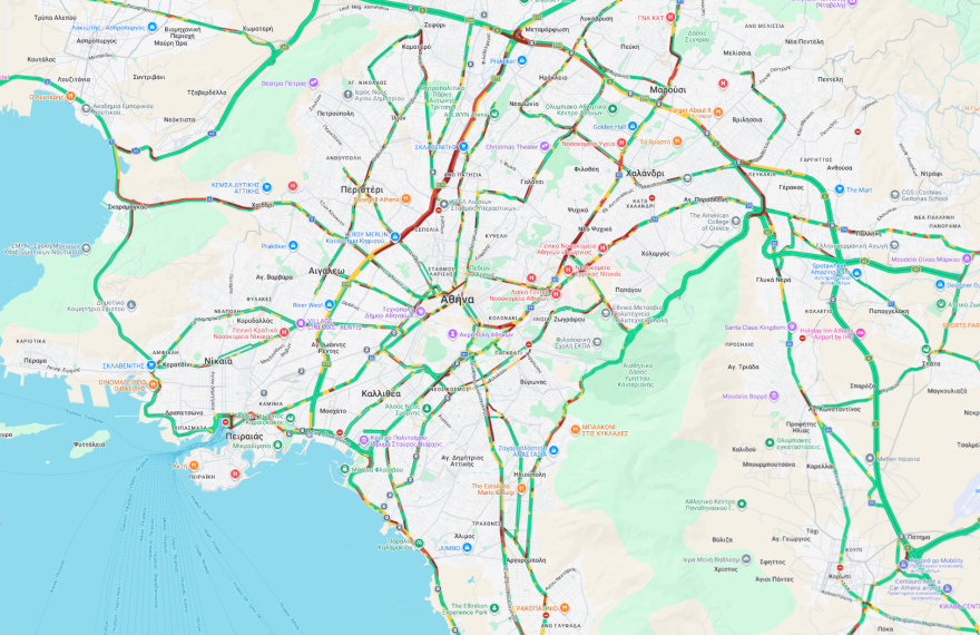 Live η κίνηση στους δρόμους: Μποτιλιαρισμένος ο Κηφισός και η Λεωφόρος Αθηνών, πού αλλού υπάρχουν προβλήματα