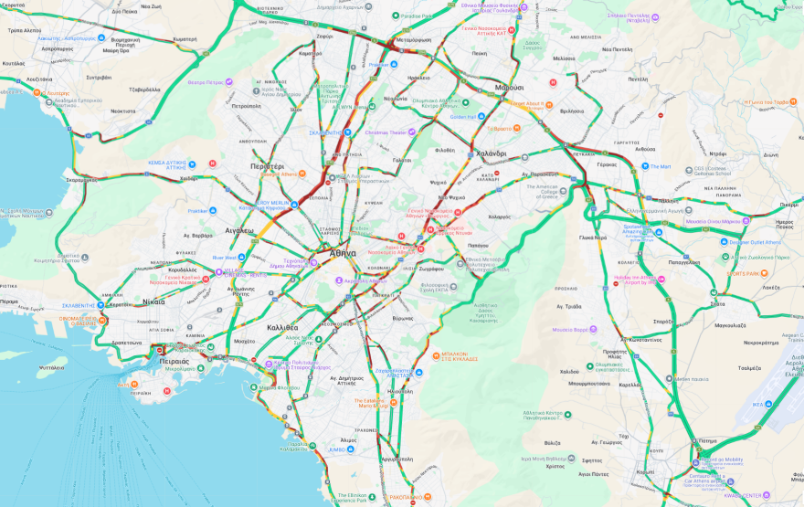 Τροχαίο ατύχημα στην Κηφισίας στο ύψος του Γηροκομείου, ουρές χιλιομέτρων και στον Κηφισό - Πού αλλού έχει κίνηση