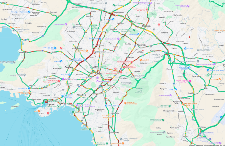 Live η κίνηση στους δρόμους: Ουρές χιλιομέτρων στον Κηφισό, καθυστερήσεις σε Κηφισίας και Αττική Οδό