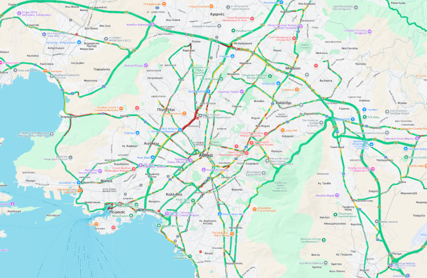 Live η κίνηση τώρα στους δρόμους: Μποτιλιάρισμα στον Κηφισό, καθυστερήσεις στο λιμάνι του Πειραιά και στον Σκαραμαγκά