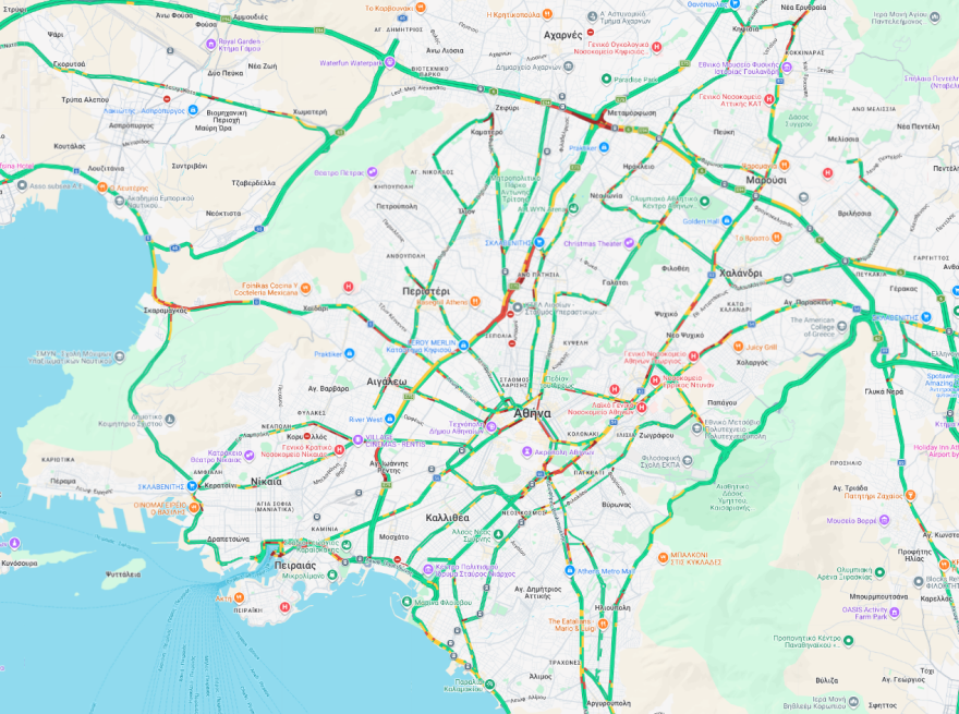 Live η κίνηση στους δρόμους: Μποτιλιάρισμα στον Κηφισό και στους δρόμους γύρω από το λιμάνι του Πειραιά - Πού αλλού υπάρχουν προβλήματα