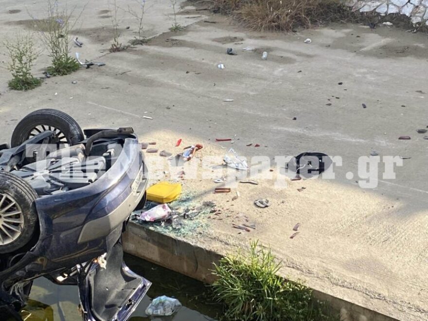 Βόλος: Σοκαριστικό τροχαίο με αυτοκίνητο να πέφτει σε ποτάμι - Δείτε φωτογραφίες