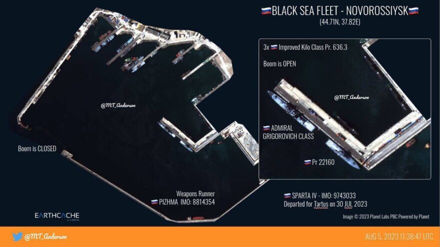 Ρωσία: Νέες δορυφορικές εικόνες από το κατεστραμμένο ρωσικό πλοίο που χτυπήθηκε στο Νοβοροσίσκ
