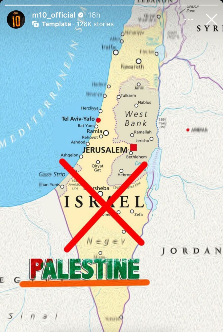 Ο Μεσούτ Έζιλ προκαλεί αντιδράσεις με ανάρτηση εναντίον του Ισραήλ 