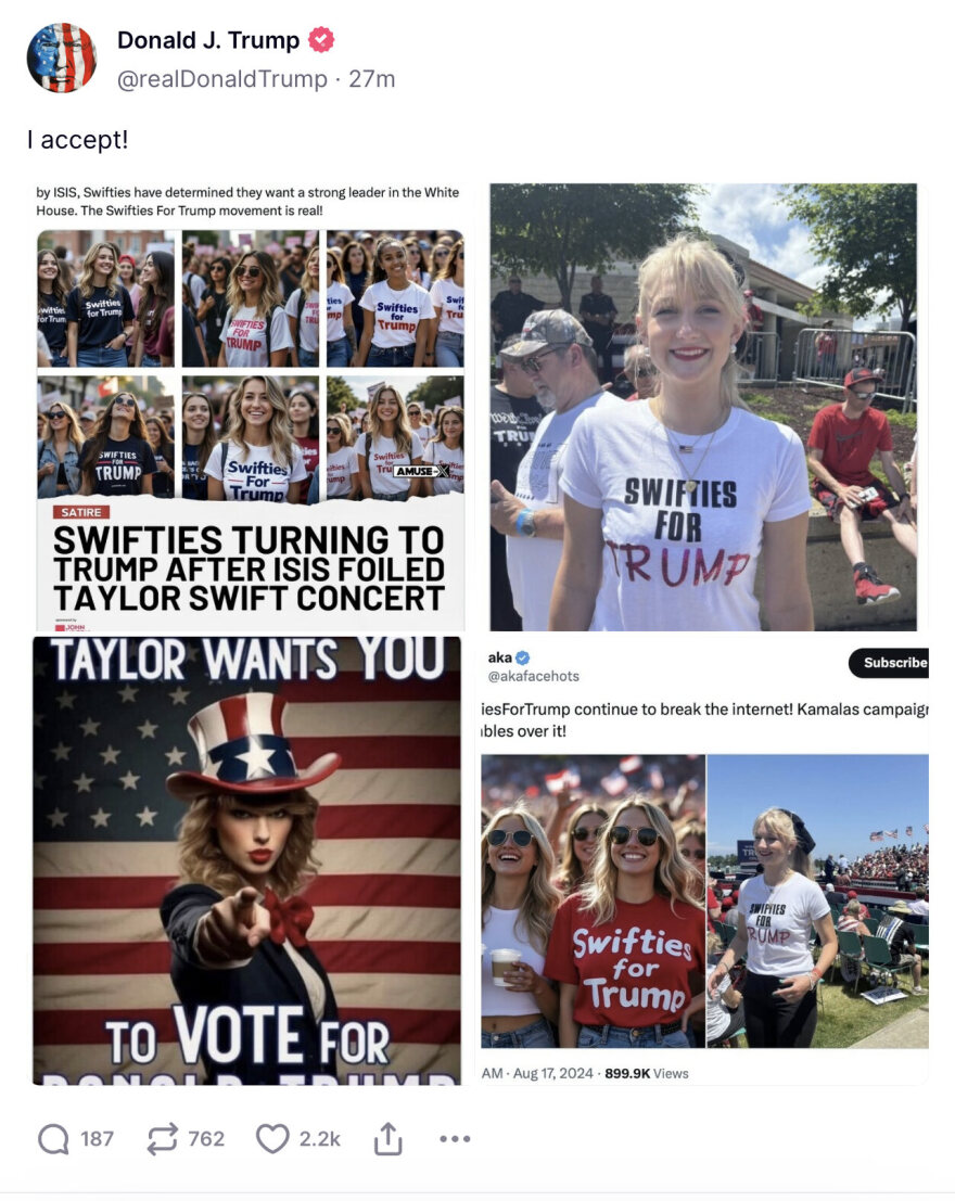 ΗΠΑ: Συνεχίζει τις fake αναρτήσεις ο Τραμπ, αποδέχθηκε την ανύπαρκτη υποστήριξη της Τέιλορ Σουίφτ 