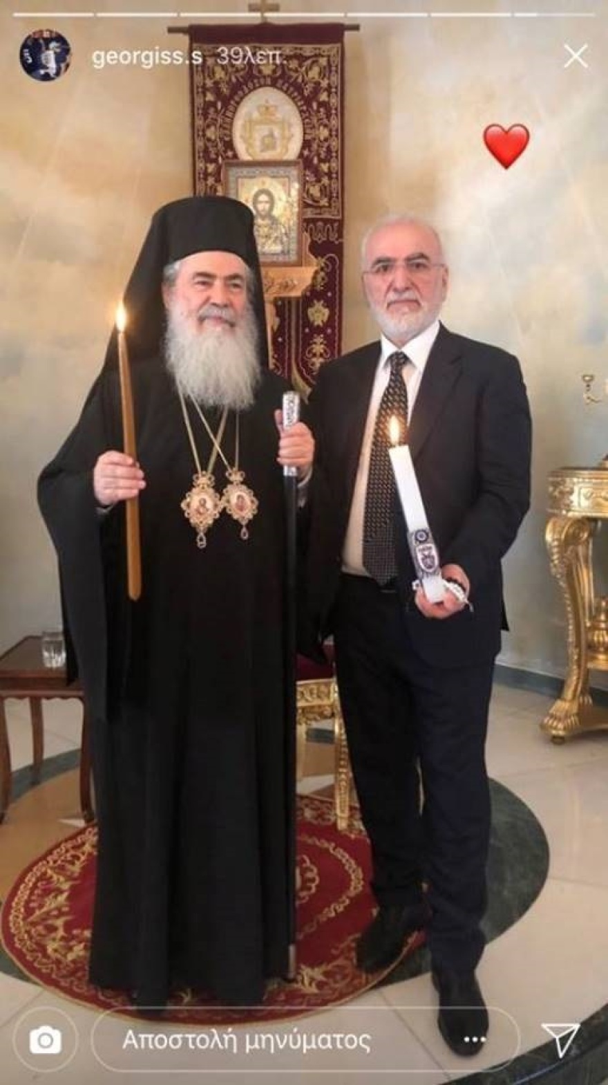 Φωτογραφίες: Ο Ιβάν Σαββίδης με λαμπάδα ΠΑΟΚ στα Ιεροσόλυμα 