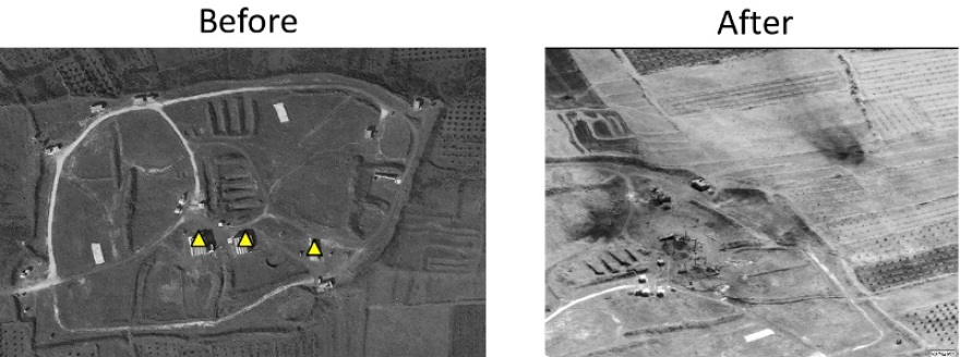 Φωτογραφίες και βίντεο από τις καταστροφές στις εγκαταστάσεις στη Συρία 