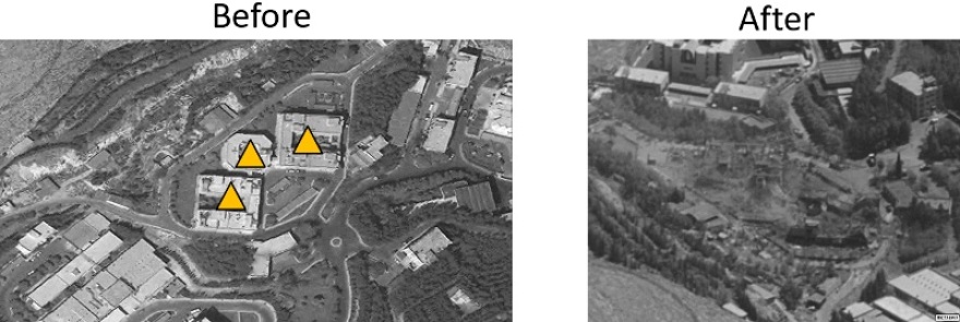 Φωτογραφίες και βίντεο από τις καταστροφές στις εγκαταστάσεις στη Συρία 