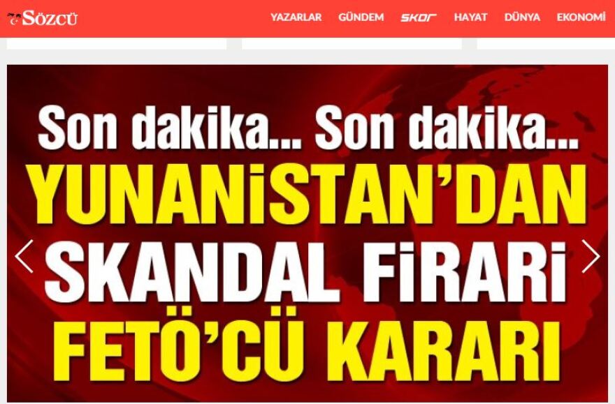 Τουρκικά ΜΜΕ: «Απόφαση σκάνδαλο» στην Ελλάδα για τους πραξικοπηματίες γκιουλενιστές