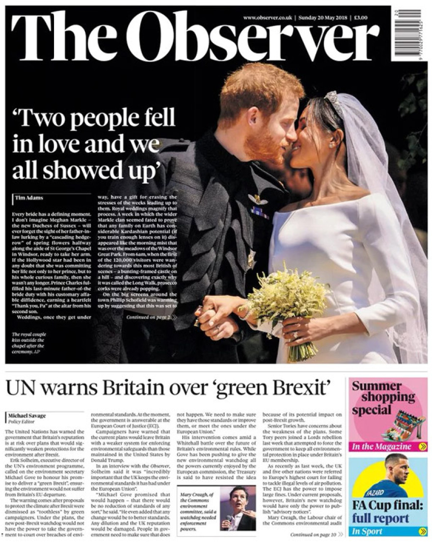 Χάρι - Μέγκαν: Ο παραμυθένιος γάμος τους πρωτοσέλιδο σε όλον τον κόσμο