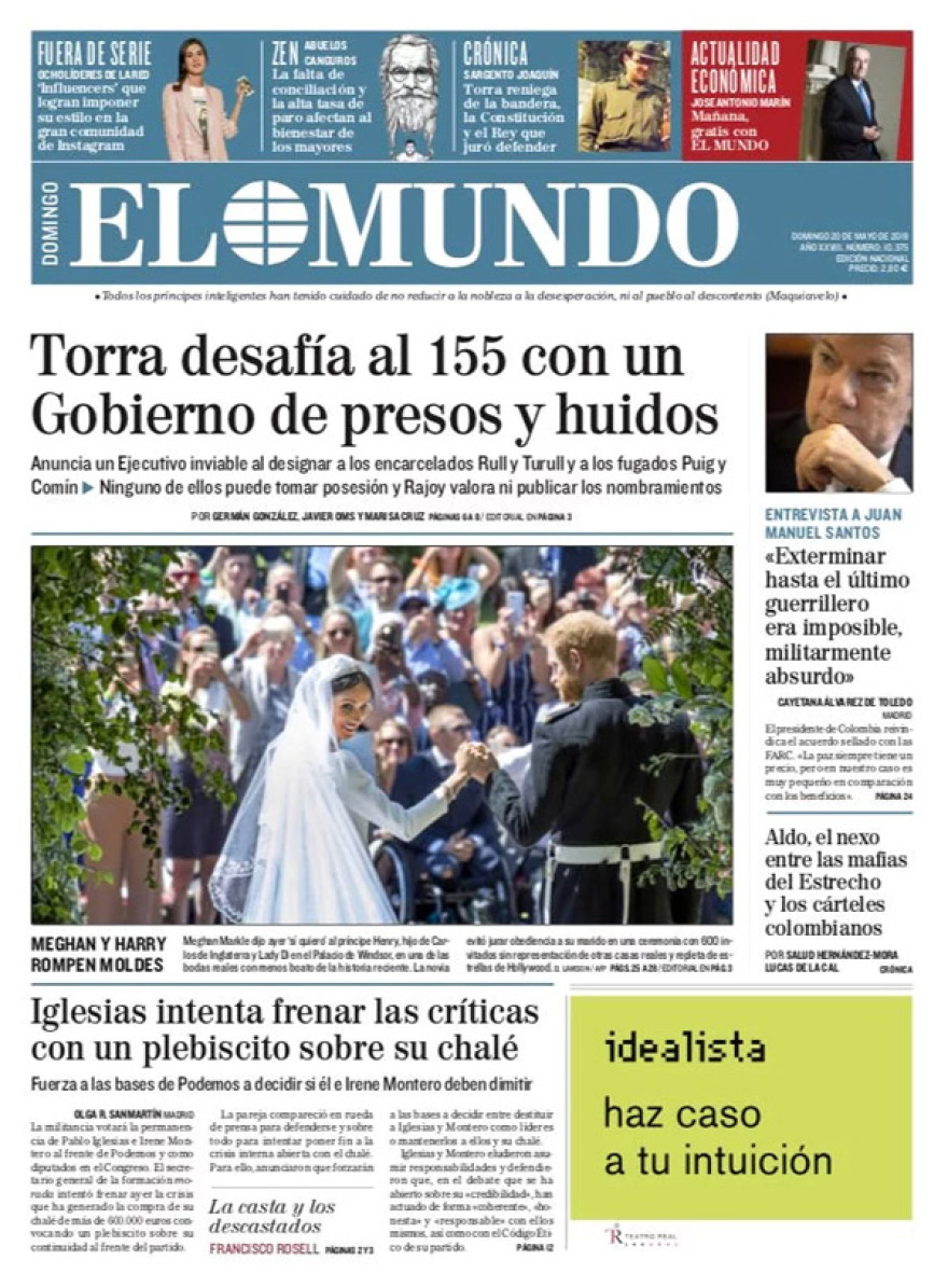 Χάρι - Μέγκαν: Ο παραμυθένιος γάμος τους πρωτοσέλιδο σε όλον τον κόσμο