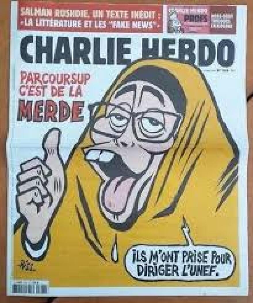 Το Charlie Hebdo παρουσιάζει ως μαϊμού τη φοιτήτρια του Πανεπιστημίου Σορβόννης που φόρεσε μαντίλα