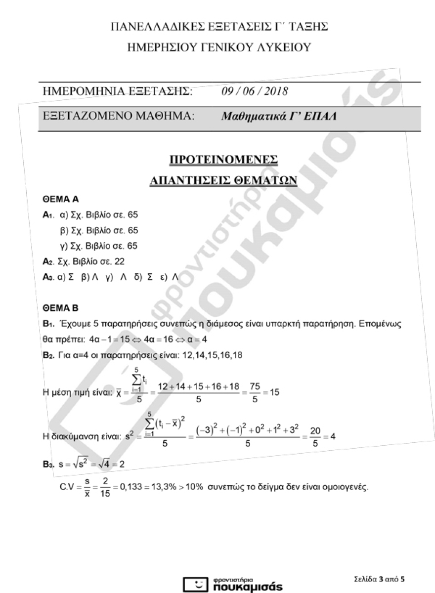 Πανελλαδικές: Τα θέματα και οι απαντήσεις των μαθηματικών για τους υποψήφιους των ΕΠΑΛ