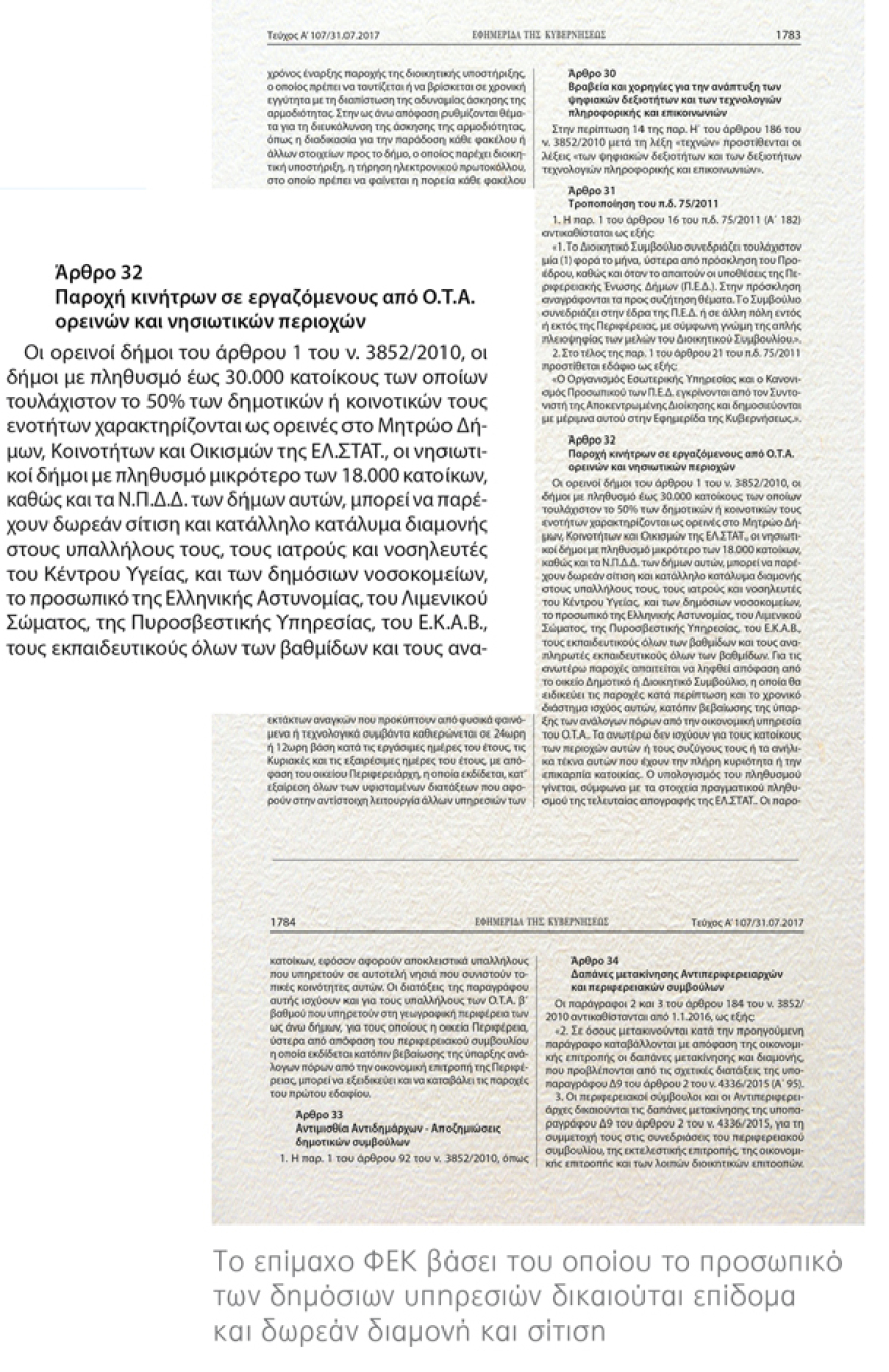 «Επίδομα Μυκόνου»  στους  δημοσίους υπαλλήλους