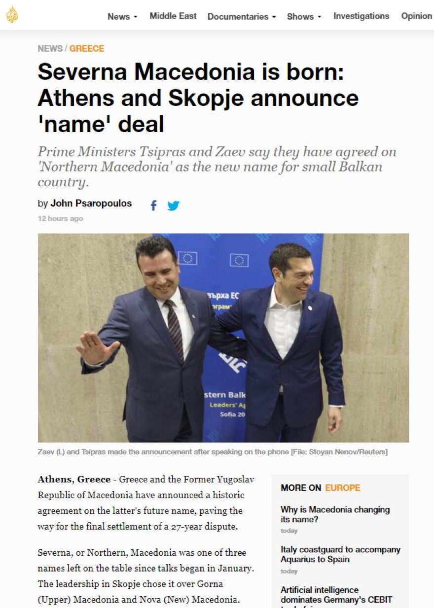 «Η Ευρώπη θα έχει σύντομα δύο Μακεδονίες»: Τα διεθνή ΜΜΕ για τη συμφωνία Ελλάδας-ΠΓΔΜ