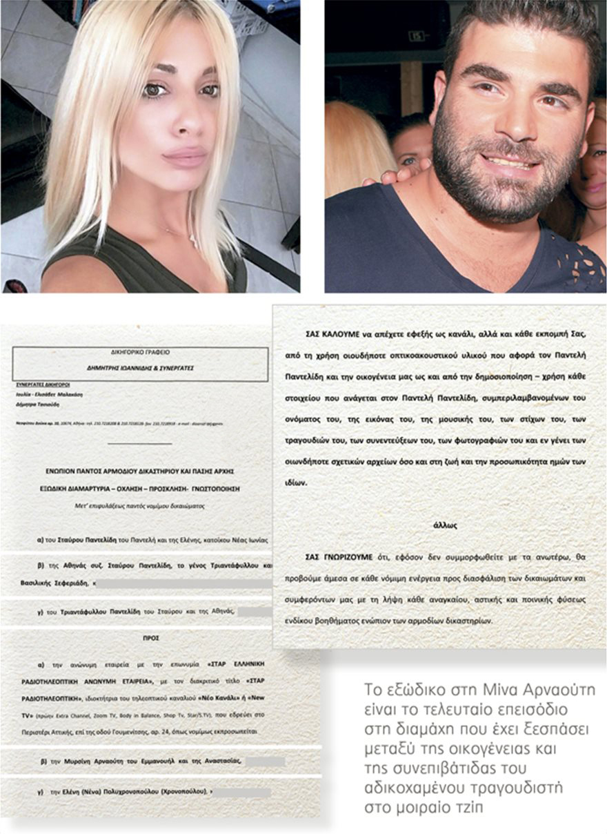 Εξώδικο της οικογένειας στη Μίνα Αρναούτη: «Απαγορεύεται να λες  το όνομα Παντελίδης» 