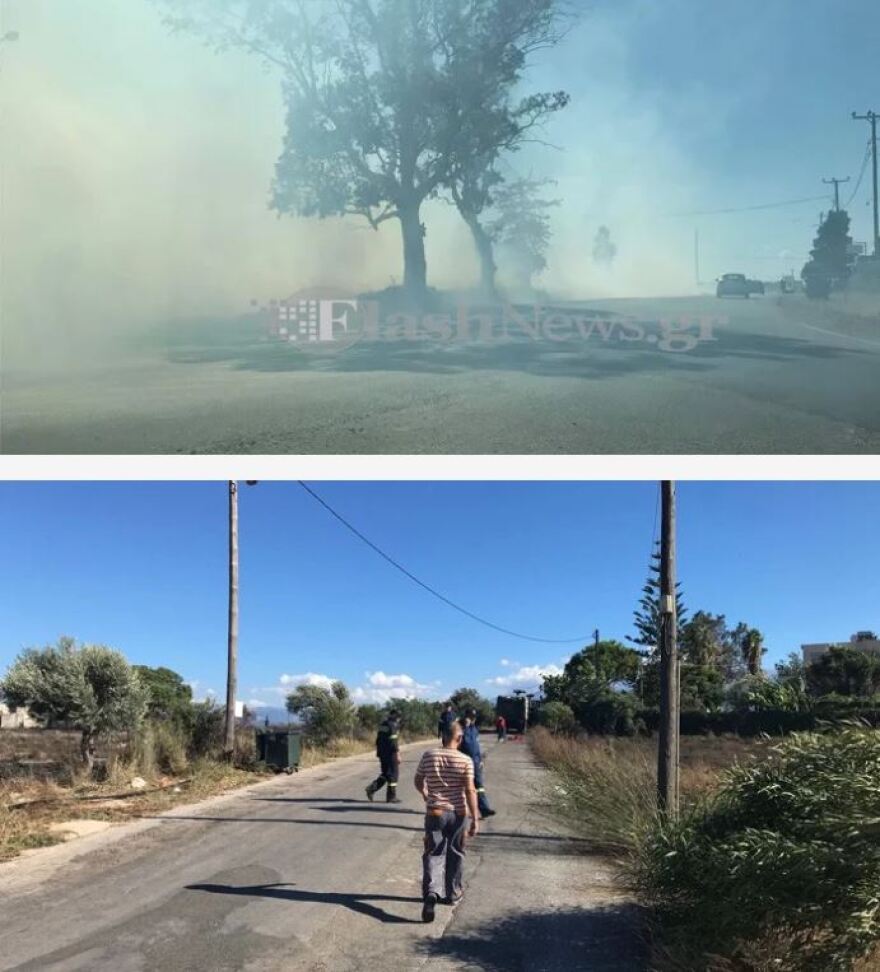 Βίντεο: Πυρκαγιά στο Ακρωτήρι Χανίων - Κινδύνεψαν σπίτια 