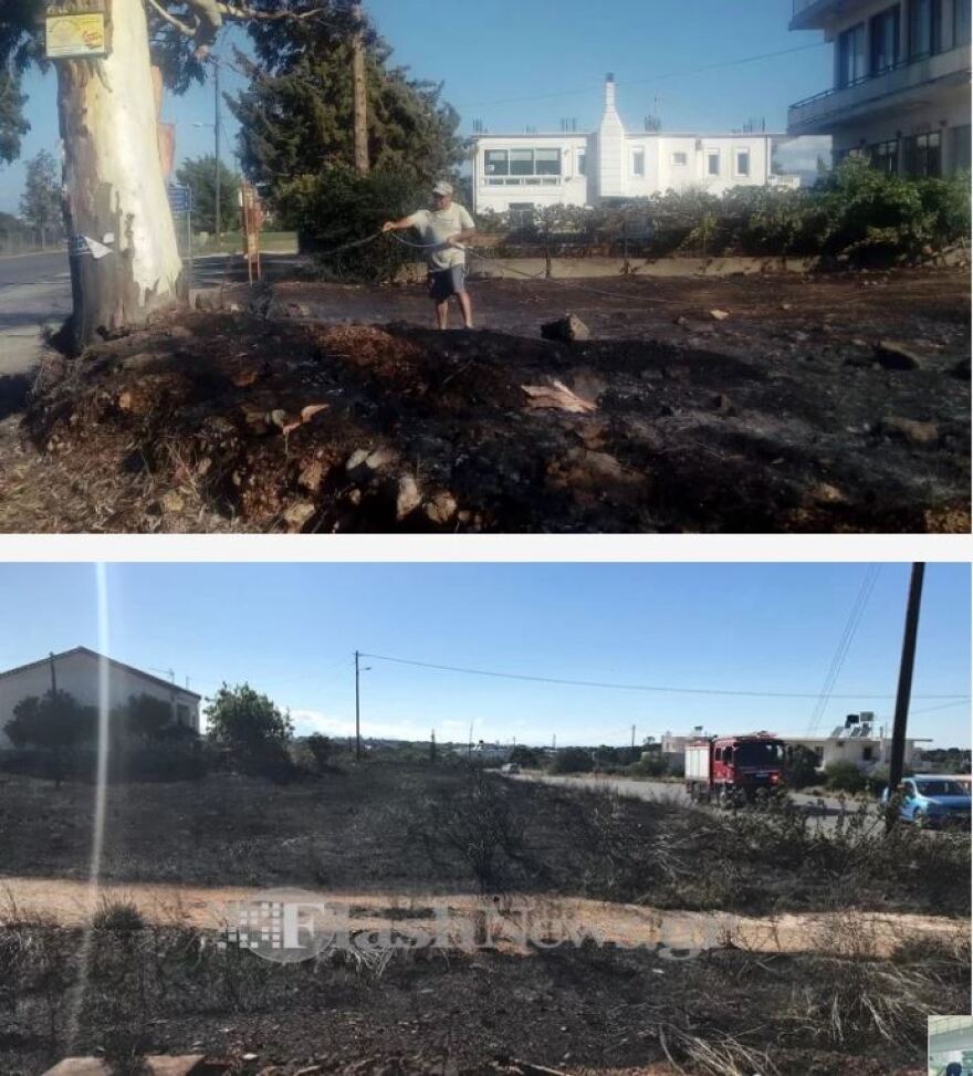 Βίντεο: Πυρκαγιά στο Ακρωτήρι Χανίων - Κινδύνεψαν σπίτια 